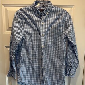 Boys Medium 12-14 Vineyard Vines Blue & White Button Down Shirt